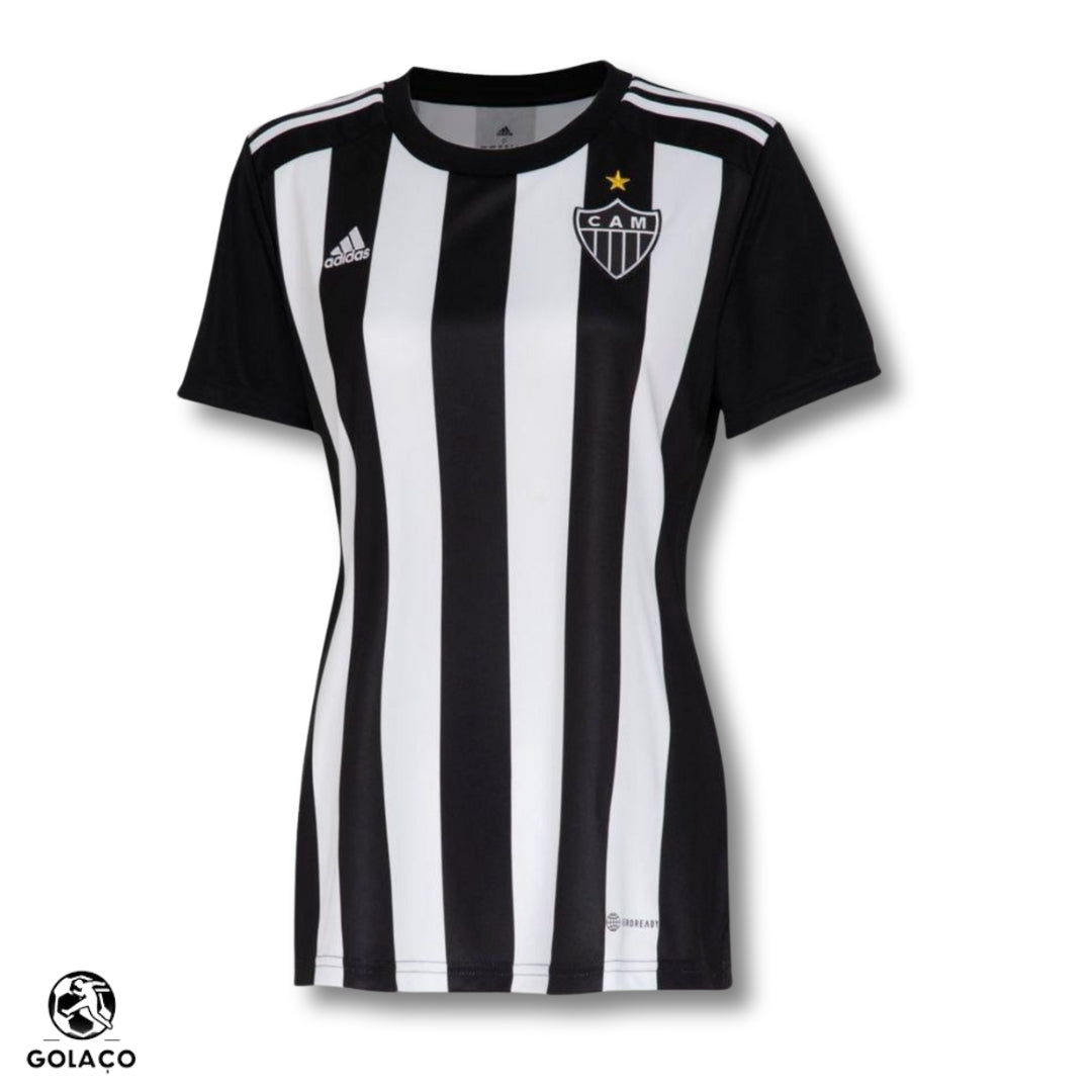Camisa Feminina Atlético Mineiro I 22/23  - Preto e Branco